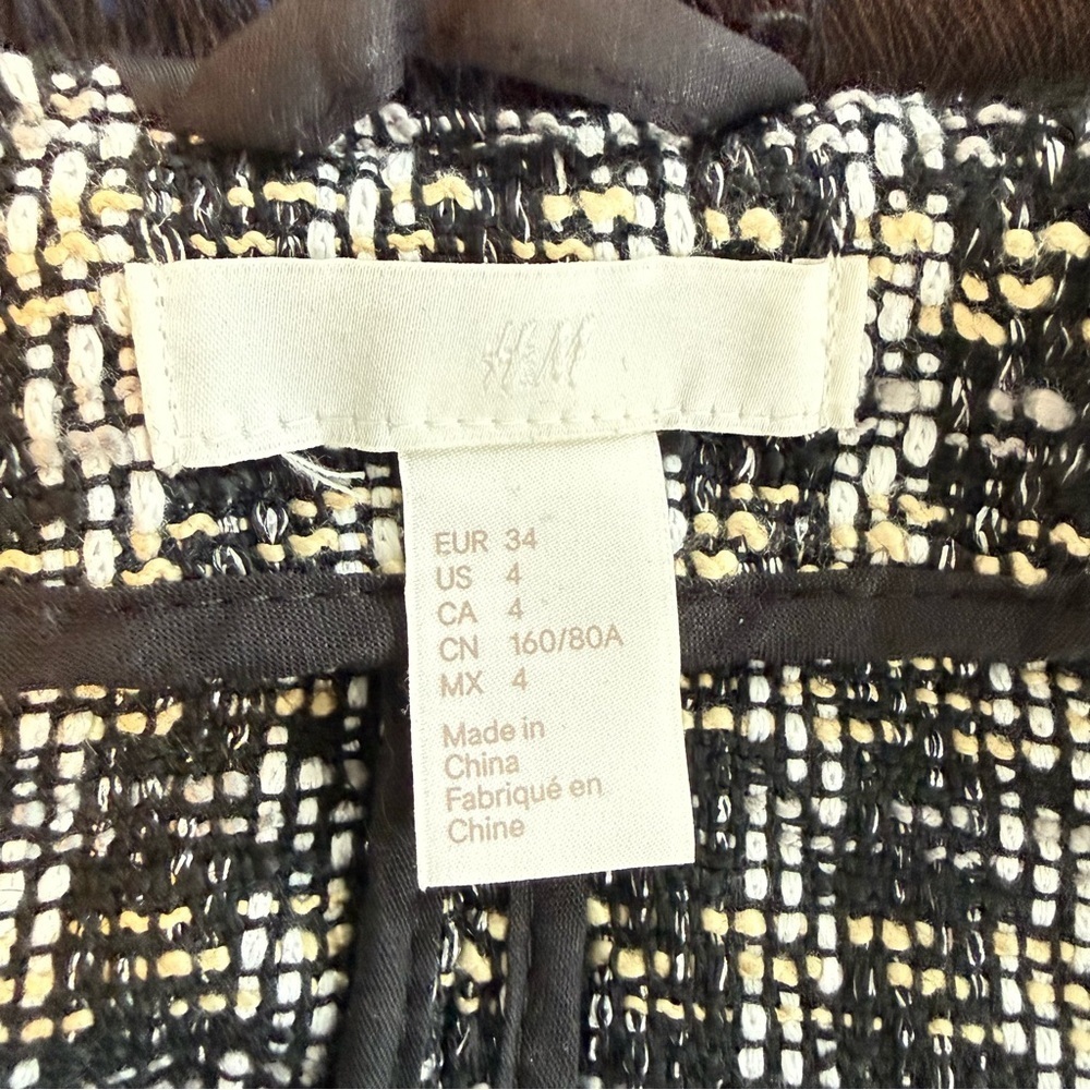 H&M Checkered Long Blazer/Coat, Size 4, Great Condition! - Picture 9 of 10